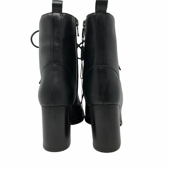 Black Lace-Up Ankle Boots - Picture 6 of 10